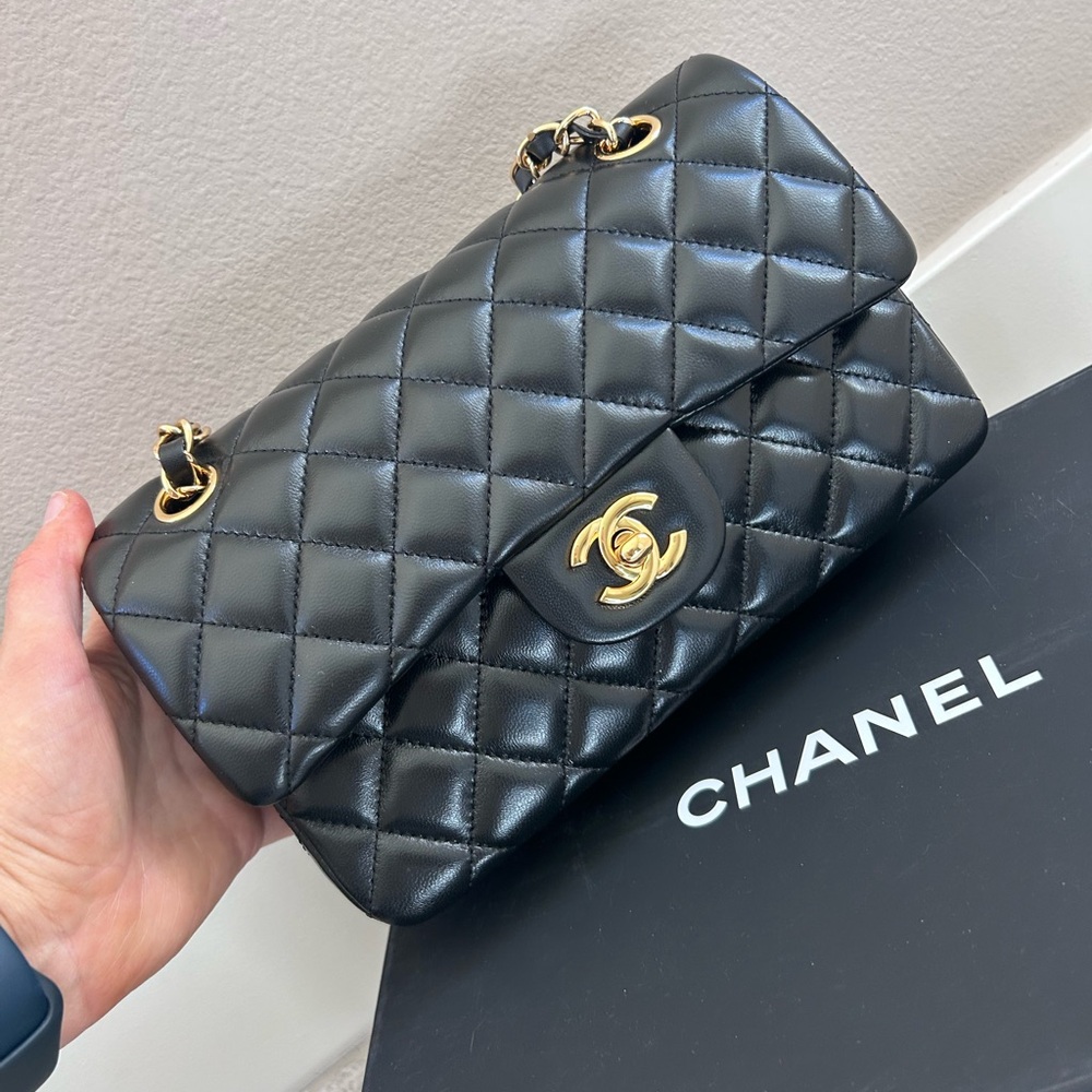 Black Quilted Mini Flap Bag